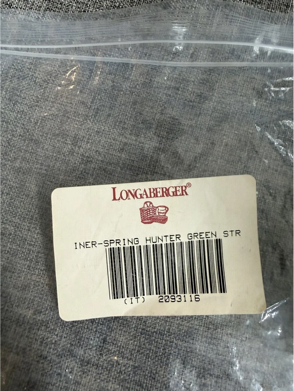 Longaberger Spring Basket Fabric Liner In Hunter Green Stripe New